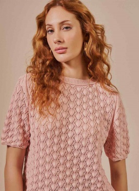 Blusa em Ponto Vazado Biamar Rose - Foto 2
