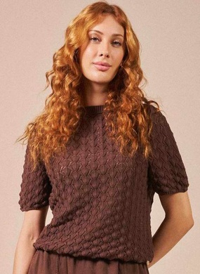 Blusa em Ponto Vazado Biamar Cacau - Foto 3
