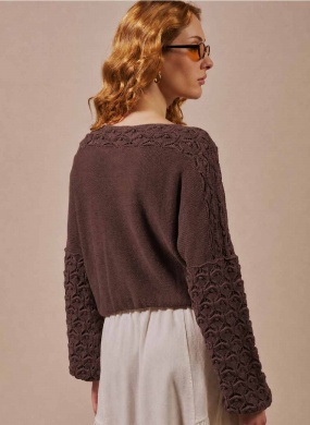 Blusa Tricot Ponto Ostra Biamar Cacau - Foto 3