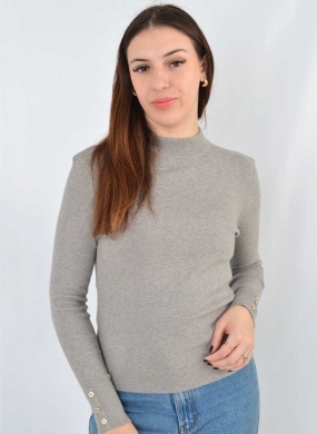 Blusa B�sica Promo Alpelo Cinza Smoke Gola - Foto 1